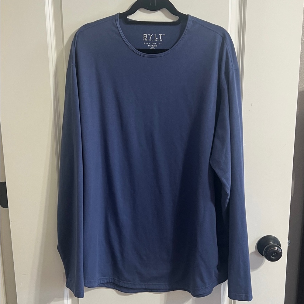 BYLT Premium Basics Drop Cut L/S Shirt Luxe Blue XXL - Picture 2 of 7